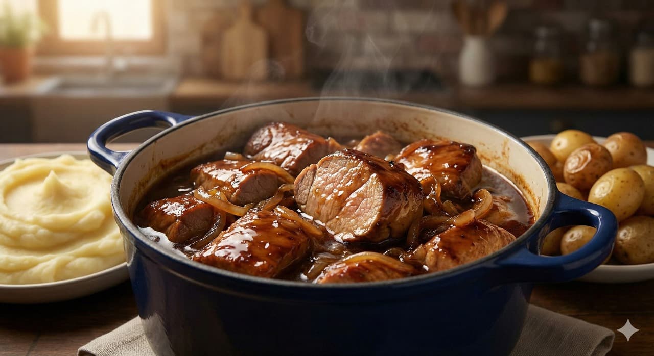 Solomillo a la Sartén con Salsa de Champiñones
